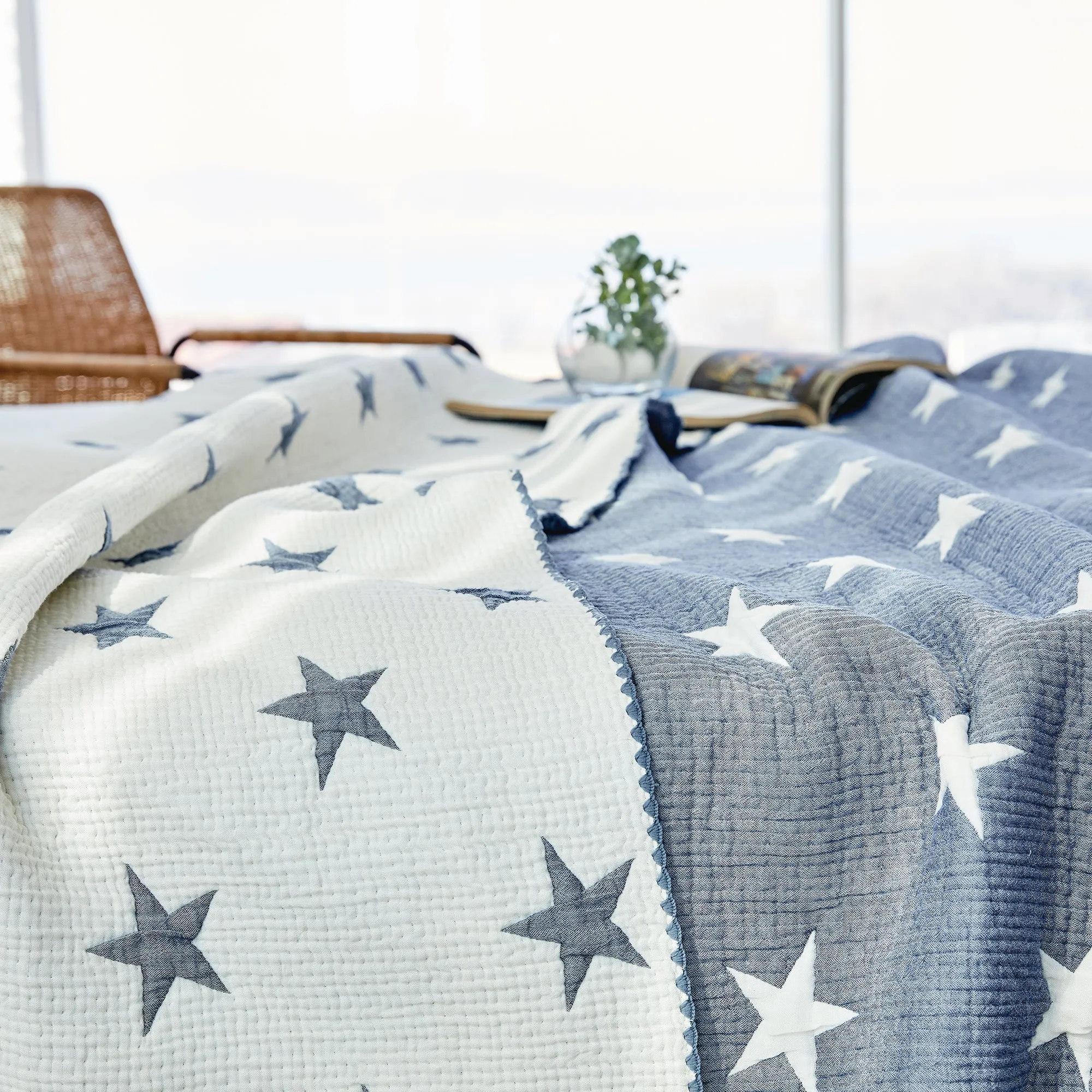 Triple Layer Modal Blanket in Blue & Star