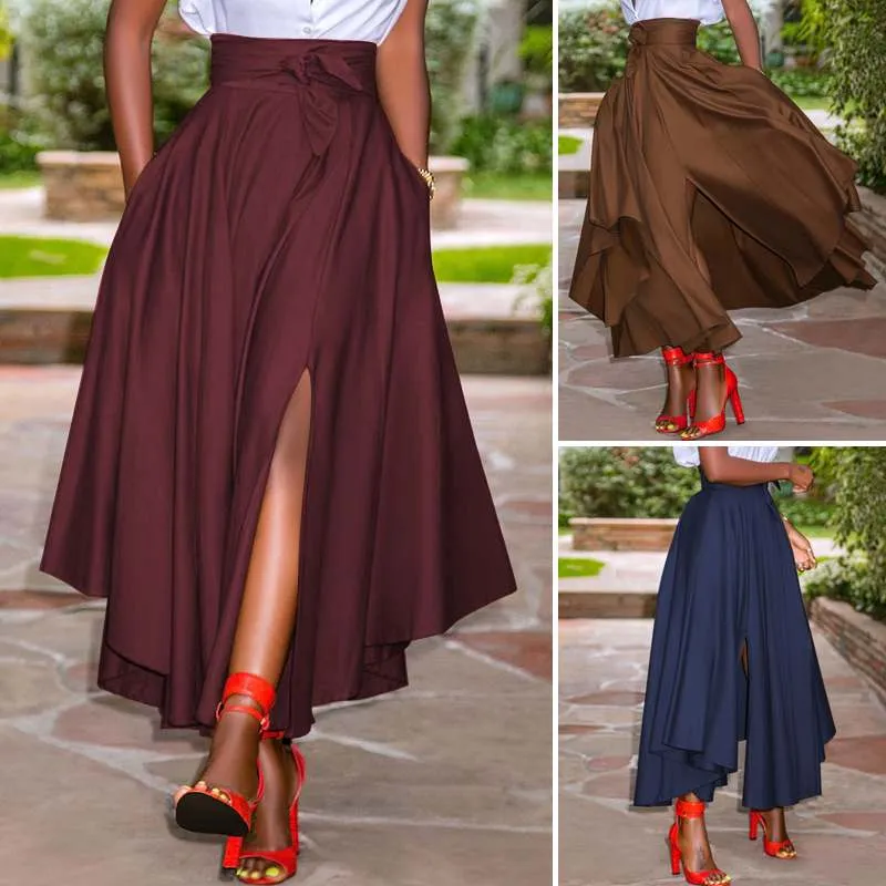 Vintage Zipper Long Maxi Skirts