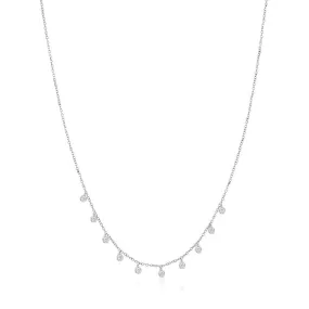 White Gold Choker with 10 Diamond Bezels