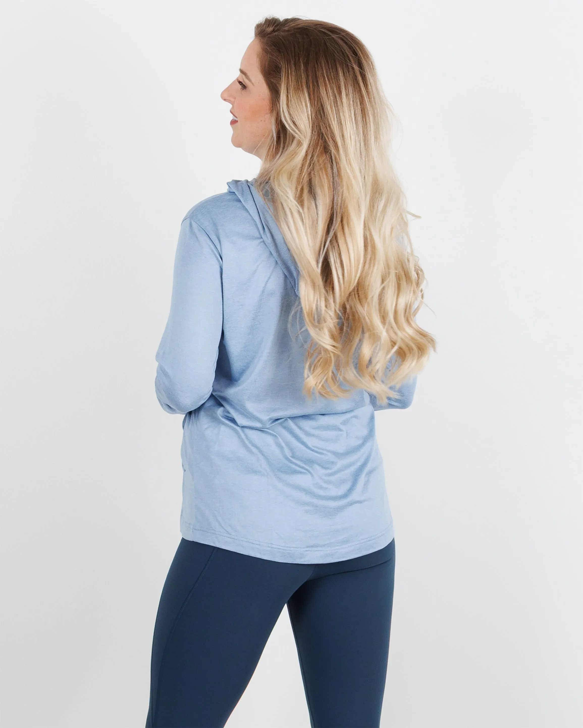 Women Blacks Beach Hoodie - Ashleigh Blue Heather