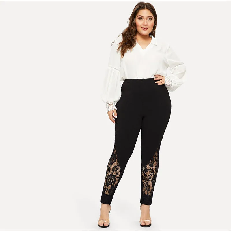 Women's Casual Elastic Mid-Waist Skinny Leggings | Plus Size