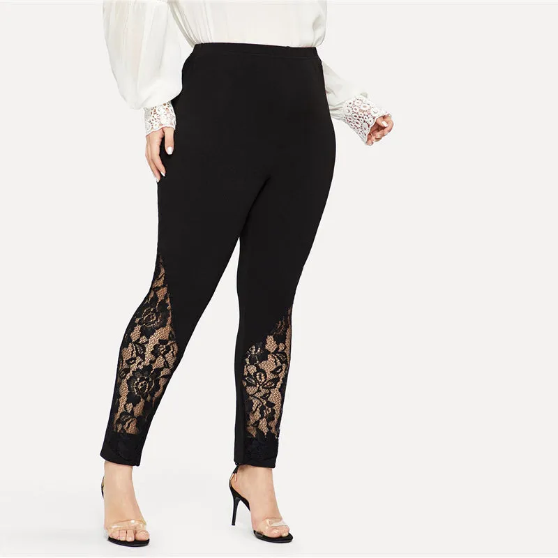 Women's Casual Elastic Mid-Waist Skinny Leggings | Plus Size