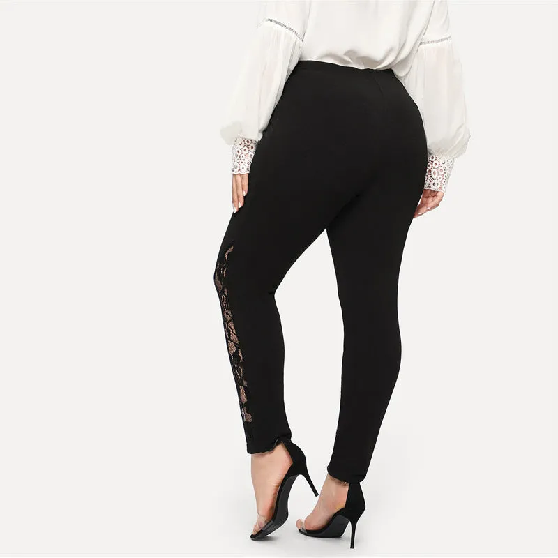 Women's Casual Elastic Mid-Waist Skinny Leggings | Plus Size