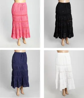 women's solid color maxi skirt with sequins Case of 12