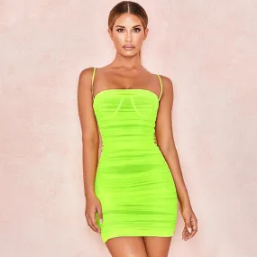 Women's Summer Casual Sheath Mesh Transparent Mini Dress