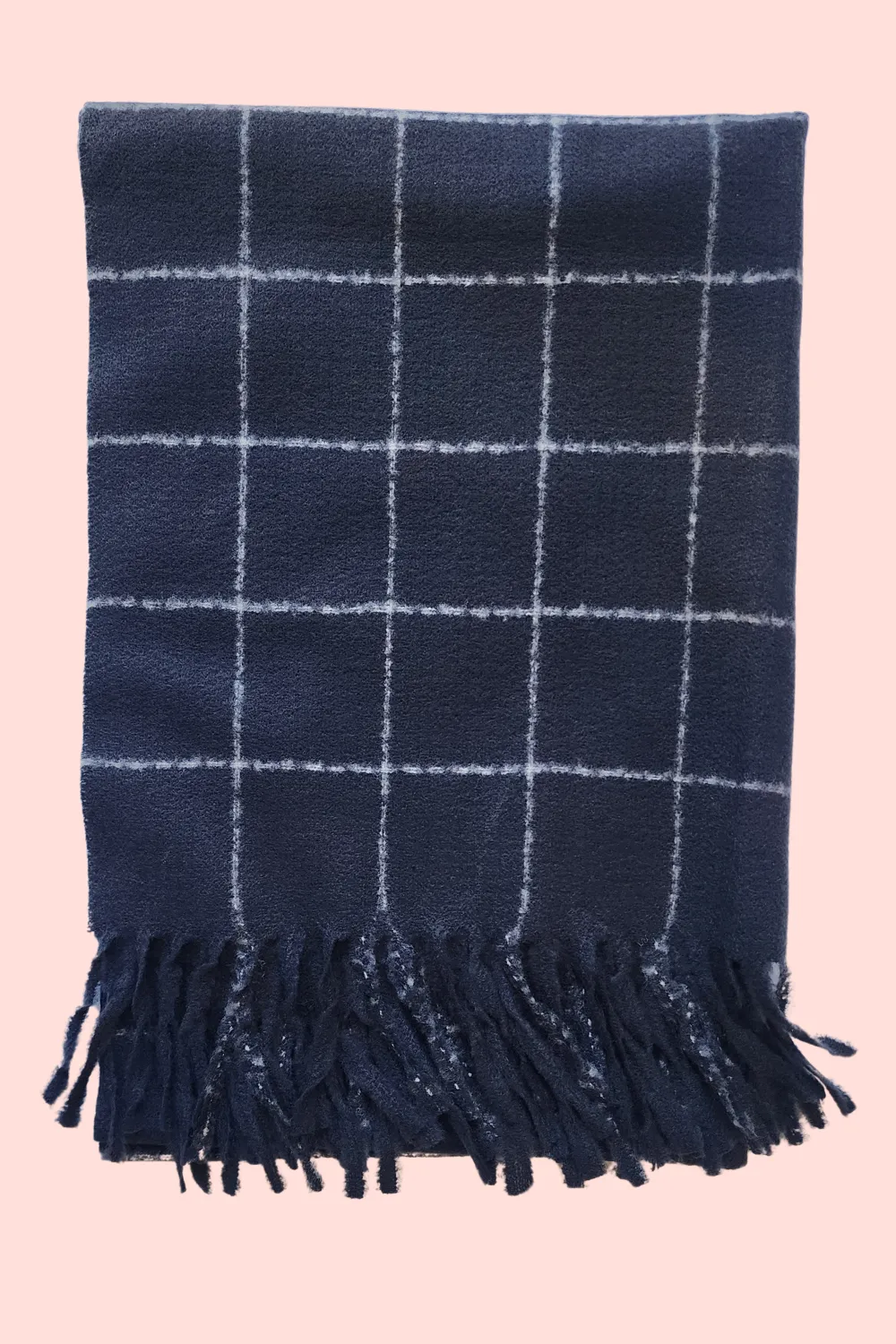 Wool and Cashmere Scarf in Black Check