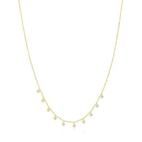 Yellow Gold Choker with Diamond 10 Bezels