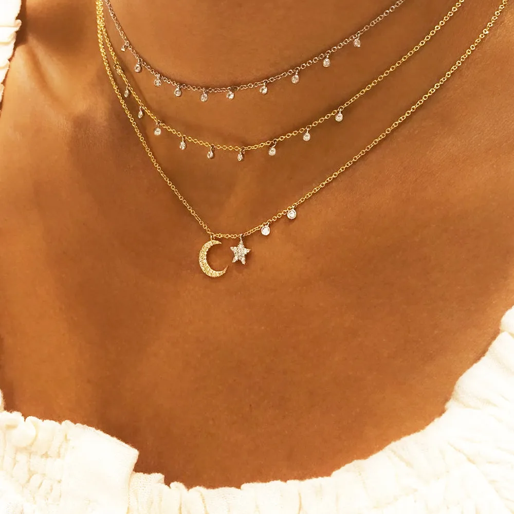 Yellow Gold Choker with Diamond 10 Bezels